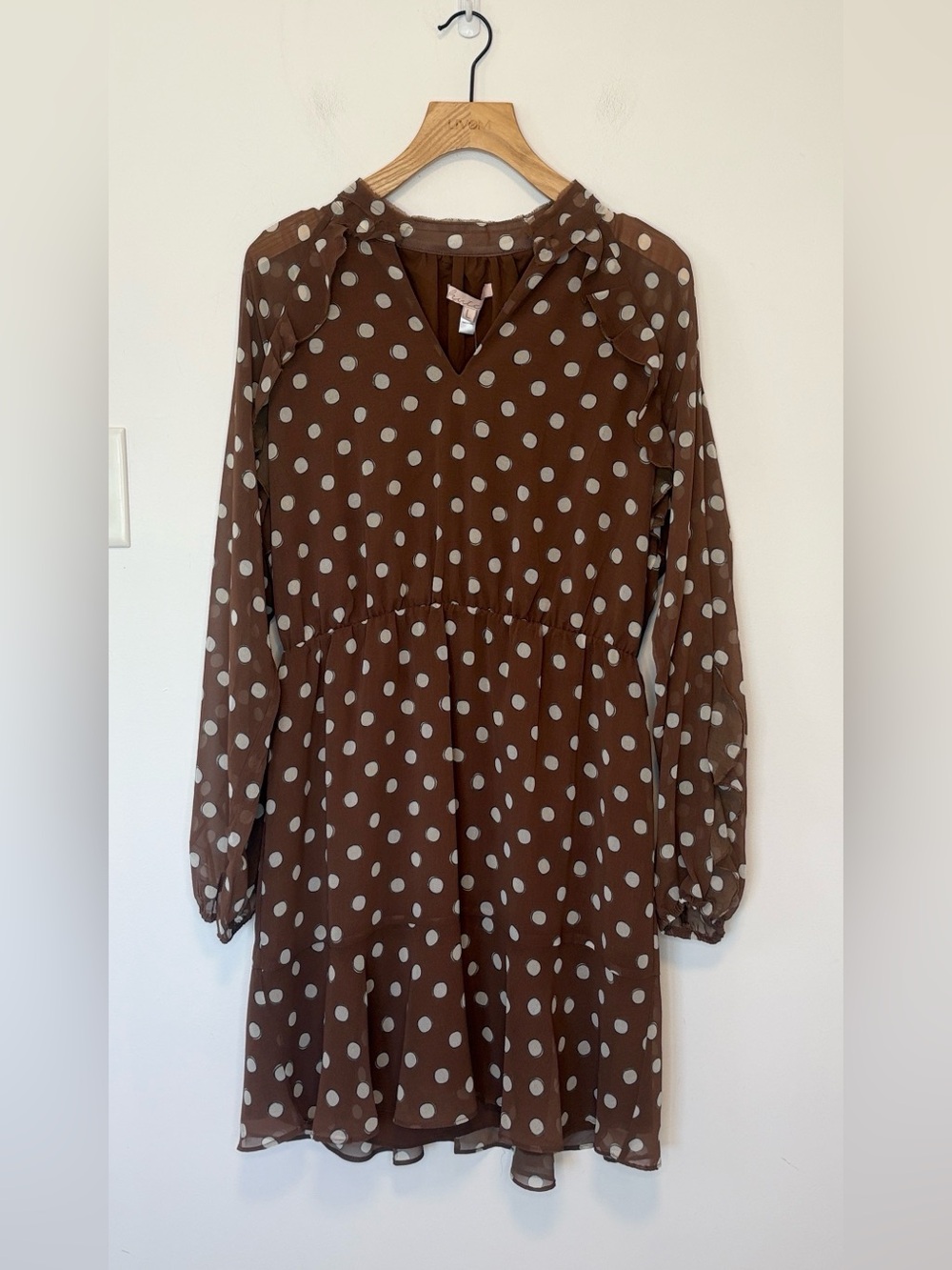 Hutch Chocolate Polka Dot Dress NWT , sz : large - Picture 3 of 11